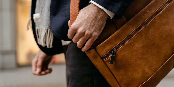 Off To Work With Trendy Leather Messenger Bag for Men